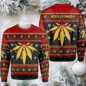 Ugly Sweater Weed Mistlestoned Ugly Christmas Sweater