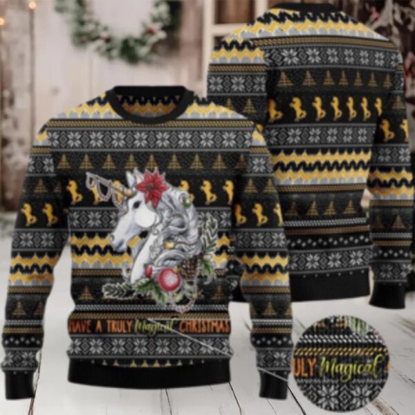 Unicorn Truly Magical Christmas Ugly Christmas Sweater