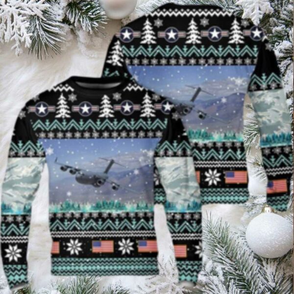 Us Air Force C 17 Globemaster Iii Christmas Aop Sweater