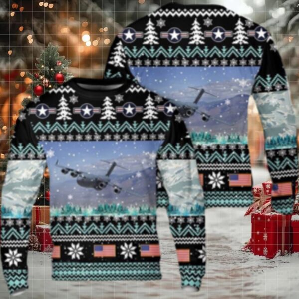 Us Air Force C 17 Globemaster Iii Christmas Aop Sweater