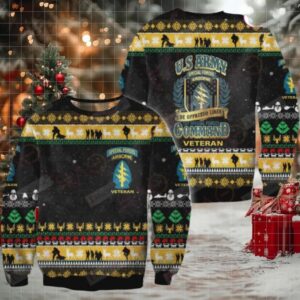 Us Army Veteran Ugly Christmas Sweater – Special Forces Airborne Holiday Apparel