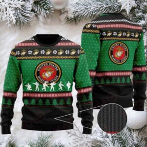 Usmc Christmas Sweater – Festive Wool Knit For Marines Fans – Perfect Holiday Gift!