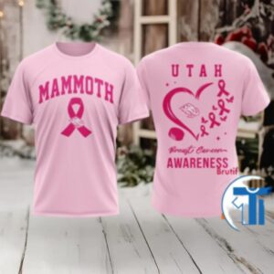 Utah Mammoth 2025 NHL Pink Breast Cancer Awareness Shirt