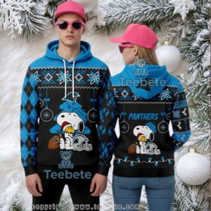 Carolina Panthers Snoopy Hug Woodstock 3D Ugly Hoodie Women