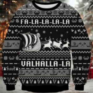 Valhalla Boat Ugly Christmas Sweater