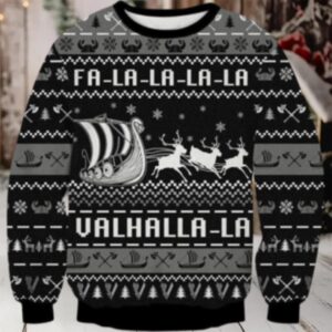 Valhalla Boat Ugly Christmas Sweater