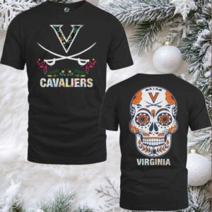 Virginia Cavaliers Dia De Los Muertos T Shirt College Football Fan Tee
