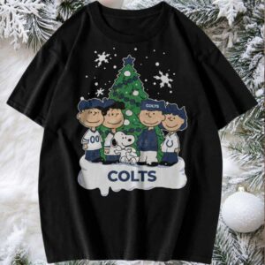 Peanuts Snoopy and Friends Indianapolis Colts Christmas Tree T Shirt