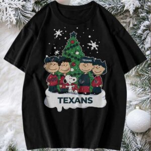 Houston Texans Peanuts Snoopy and Friends Christmas T shirt