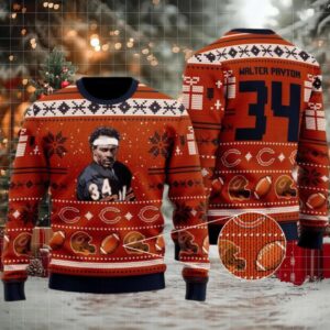 Walter Payton 34 Chicago Bears Nfl Christmas Sweater