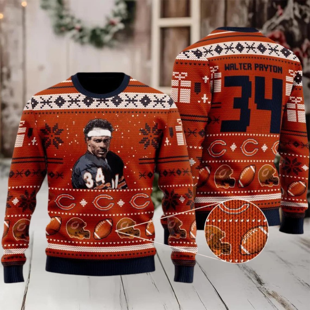 Walter Payton 34 Chicago Bears Nfl Christmas Sweater Walter Payton 34 Chicago Bears Nfl Christmas Sweater
