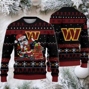 Washington Commanders Santa Claus Ugly Christmas Sweater