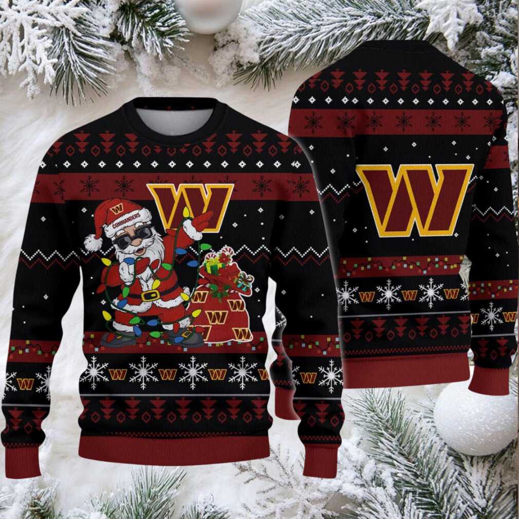 Washington Commanders Santa Claus Ugly Christmas Sweater Washington Commanders Santa Claus Ugly Christmas Sweater