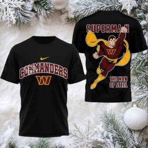 Washington Commanders Superman The Man of Steel 2 sided t shirt