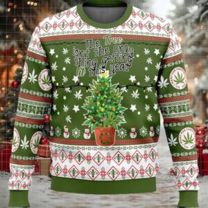 Weed Lit This Year Ugly Christmas Sweater Weed Lit This Year Ugly Christmas Sweater