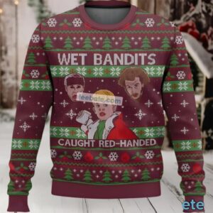 Wet Bandits Caught Redhanded Home Alone Ugly Christmas Sweater Cheap Red