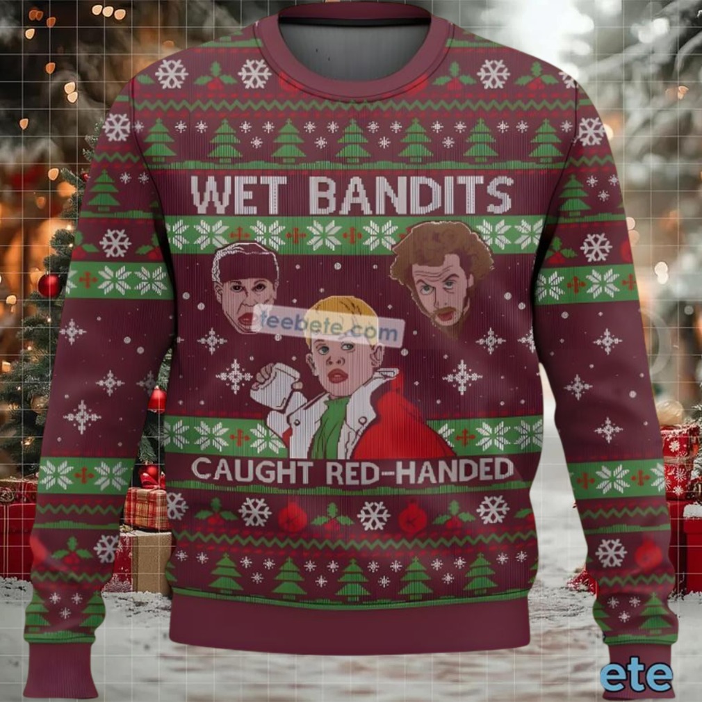 Wet Bandits Caught Redhanded Home Alone Ugly Christmas Sweater Cheap Red Wet Bandits Caught Redhanded Home Alone Ugly Christmas Sweater Cheap Red