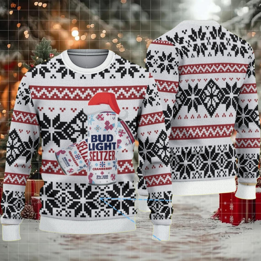 White Black and Red Nordic Snowflake Bud Light Seltzer Ugly Christmas Sweater White Black and Red Nordic Snowflake Bud Light Seltzer Ugly Christmas Sweater