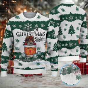 White & Forest Green Snowflake Christmas Tree Fair Isle Bacardi Ugly Christmas Sweater White & Forest Green Snowflake Christmas Tree Fair Isle Bacardi Ugly Christmas Sweater