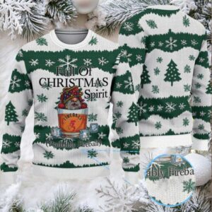 White & Forest Green Snowflake Christmas Tree Fair Isle Bacardi Ugly Christmas Sweater