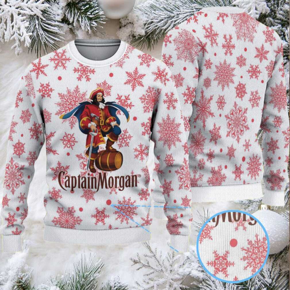 White & Red All Over Snowflake Bacardi Ugly Christmas Sweater White & Red All Over Snowflake Bacardi Ugly Christmas Sweater