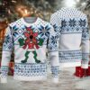 Navy Fair Isle Ugly Christmas Sweater Stranger Things Meowy Christmas Cat Fox and Snowflake Pattern Navy Fair Isle Ugly Christmas Sweater Stranger Things Meowy Christmas Cat Fox and Snowflake Pattern
