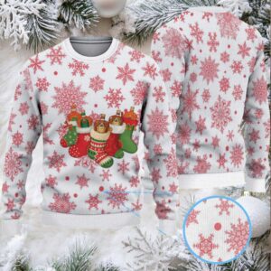 White and Red Snowflake Christmas Stocking Crown Royal Ugly Christmas Sweater