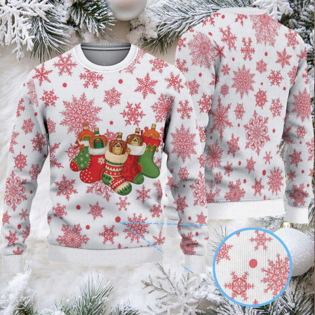White and Red Snowflake Christmas Stocking Crown Royal Ugly Christmas Sweater White and Red Snowflake Christmas Stocking Crown Royal Ugly Christmas Sweater