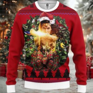 Wonder Woman Light Fight Noel Mc Ugly Christmas Sweater Thanksgiving Gift