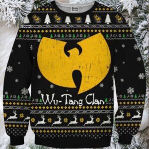 Wu Tang Clan Logo Signature Christmas Tree 2025 Ugly Christmas Sweater Wu Tang Clan Logo Signature Christmas Tree 2025 Ugly Christmas Sweater