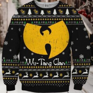 Wu Tang Clan Logo Signature Christmas Tree 2025 Ugly Christmas Sweater