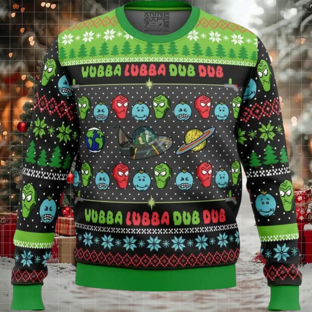 Wubba Lubba Rick and Morty Ugly Christmas Sweater