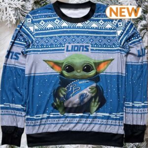 Yoda x NFL Detroit Lions Ugly Christmas Sweater Yoda x NFL Detroit Lions Ugly Christmas Sweater