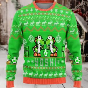 Yoshi Super Mario Green Christmas Sweater