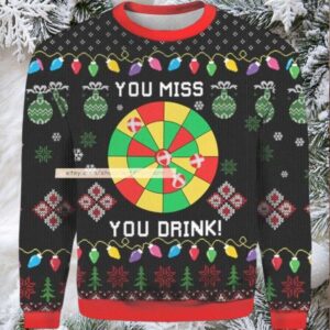 You Miss You Drink Ugly Christmas 3D Sweater You Miss You Drink Ugly Christmas 3D Sweater