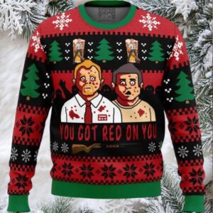 You’ve Got Red On You Shaun of the Dead Ugly Christmas Sweater