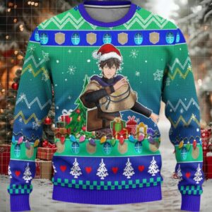Yuno Anime Ugly Christmas Sweater Black Clover Xmas Gift