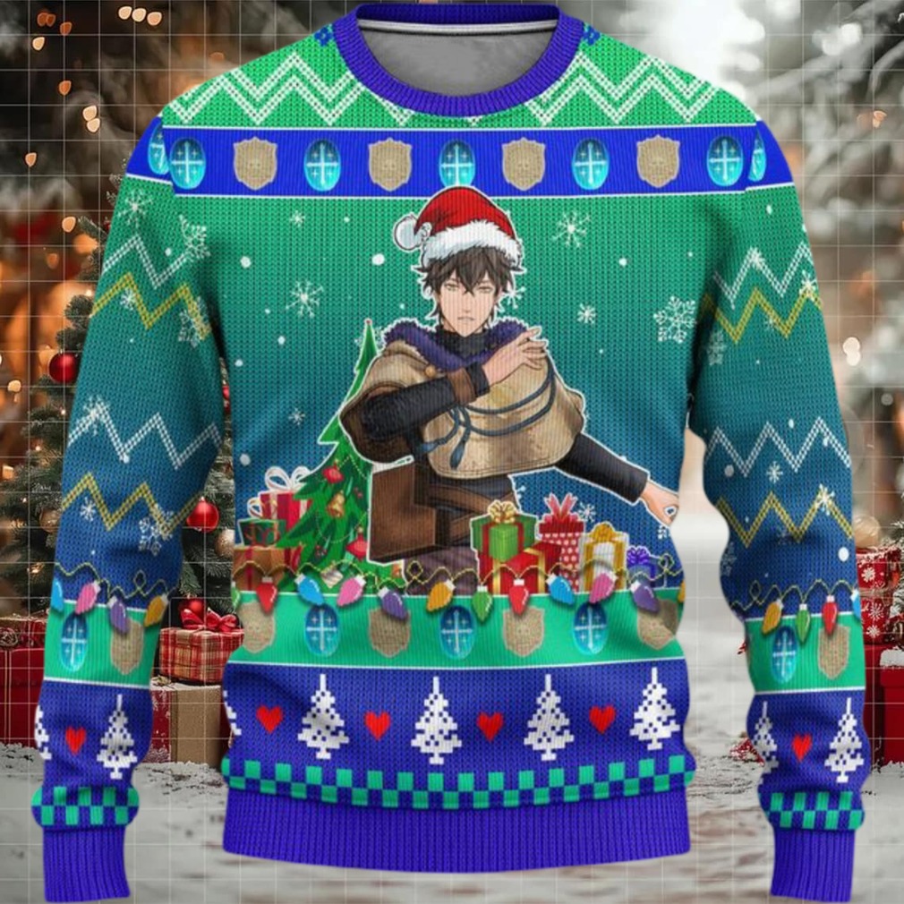 Yuno Anime Ugly Christmas Sweater Black Clover Xmas Gift