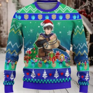 Yuno Anime Ugly Christmas Sweater Black Clover Xmas Gift