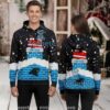 Carolina Panthers Santa Hat Logo 3D Ugly Hoodie Women Carolina Panthers Santa Hat Logo 3D Ugly Hoodie Women
