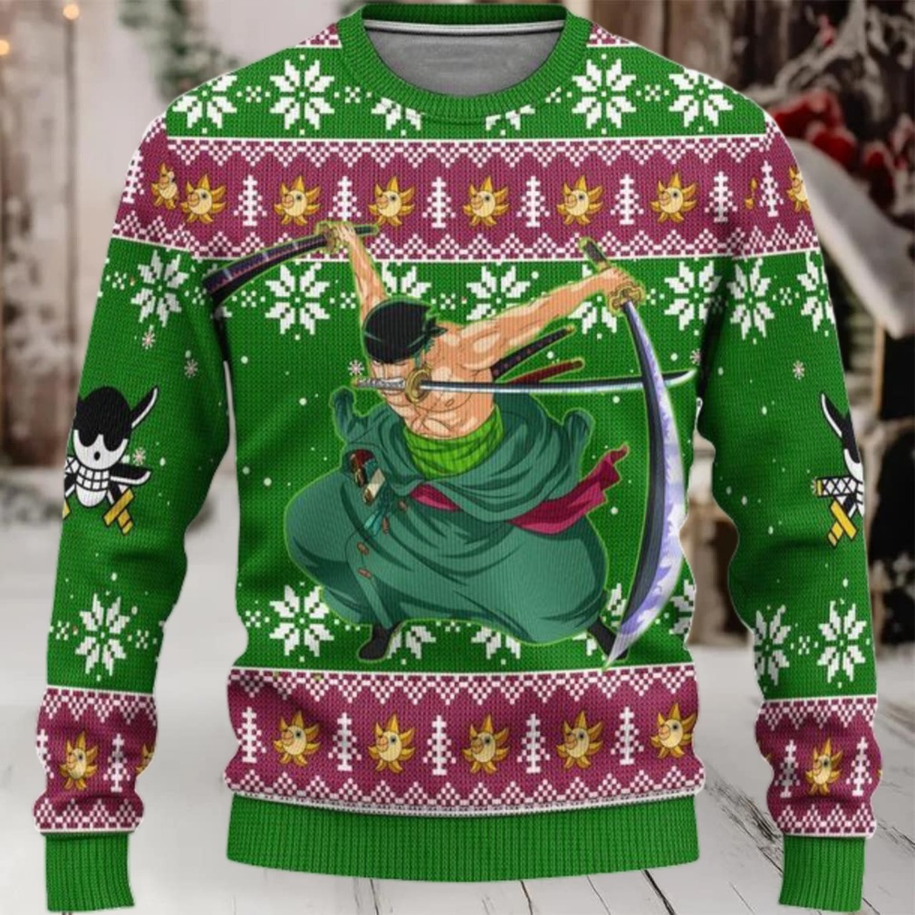 Zoro One Piece Anime Ugly Christmas Sweater Xmas Gift Zoro One Piece Anime Ugly Christmas Sweater Xmas Gift