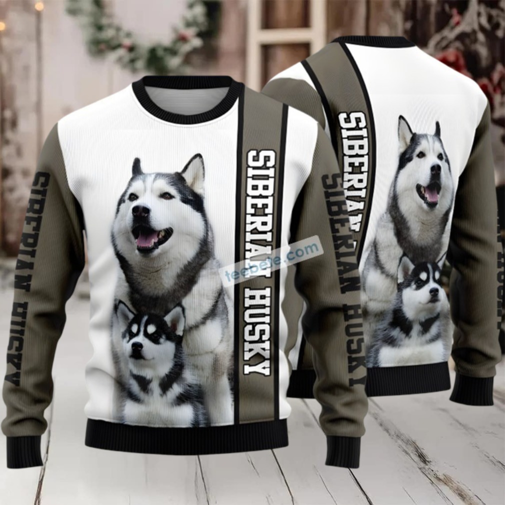 Siberian Husky Family Ugly Christmas Sweater White Vacation Siberian Husky Family Ugly Christmas Sweater White Vacation