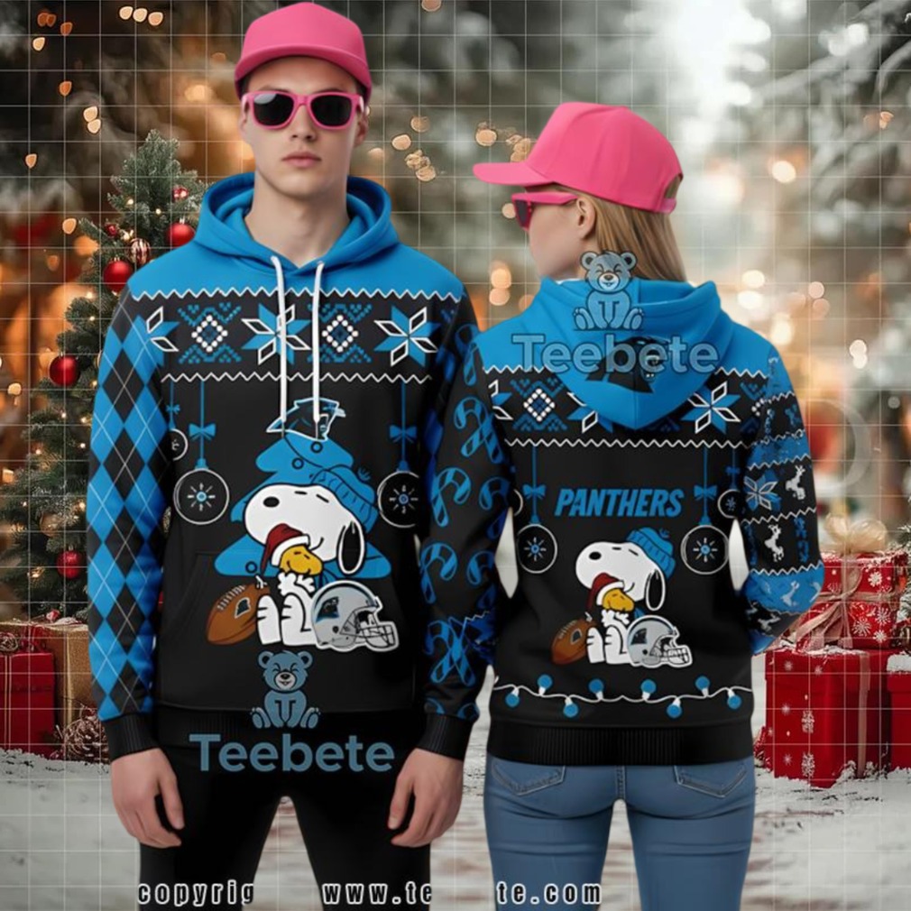 Carolina Panthers Snoopy Hug Woodstock 3D Ugly Hoodie Women
