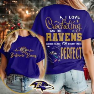 Baltimore Ravens NFL I Love Crocheting And The Which Means I’m Pretty Much Perfect Shirt