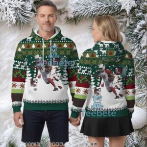 Larry Fitzgerald Arizona Cardinals Xmas Tree Ugly 3D Zip Up Hoodie