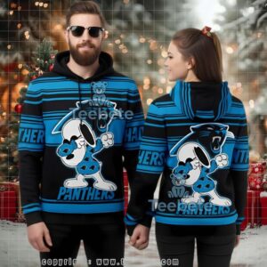 Carolina Panthers Snoopy Dabbing 3D Ugly Hoodie Youth