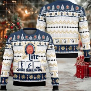 Miller Lite Drunk Ugly Christmas Sweater