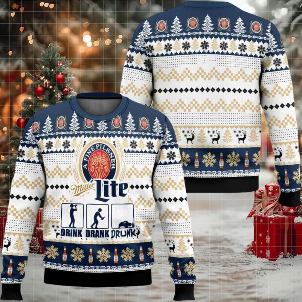 Miller Lite Drunk Ugly Christmas Sweater Miller Lite Drunk Ugly Christmas Sweater