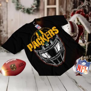Green Bay Packers Black Helmet Graphic T Shirt