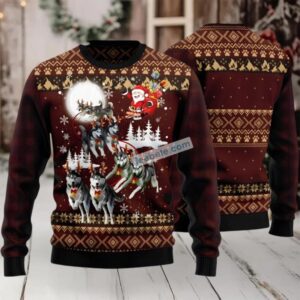 Siberian Husky Reindeers Pull Ugly Christmas Sweater Red Naughty Siberian Husky Reindeers Pull Ugly Christmas Sweater Red Naughty